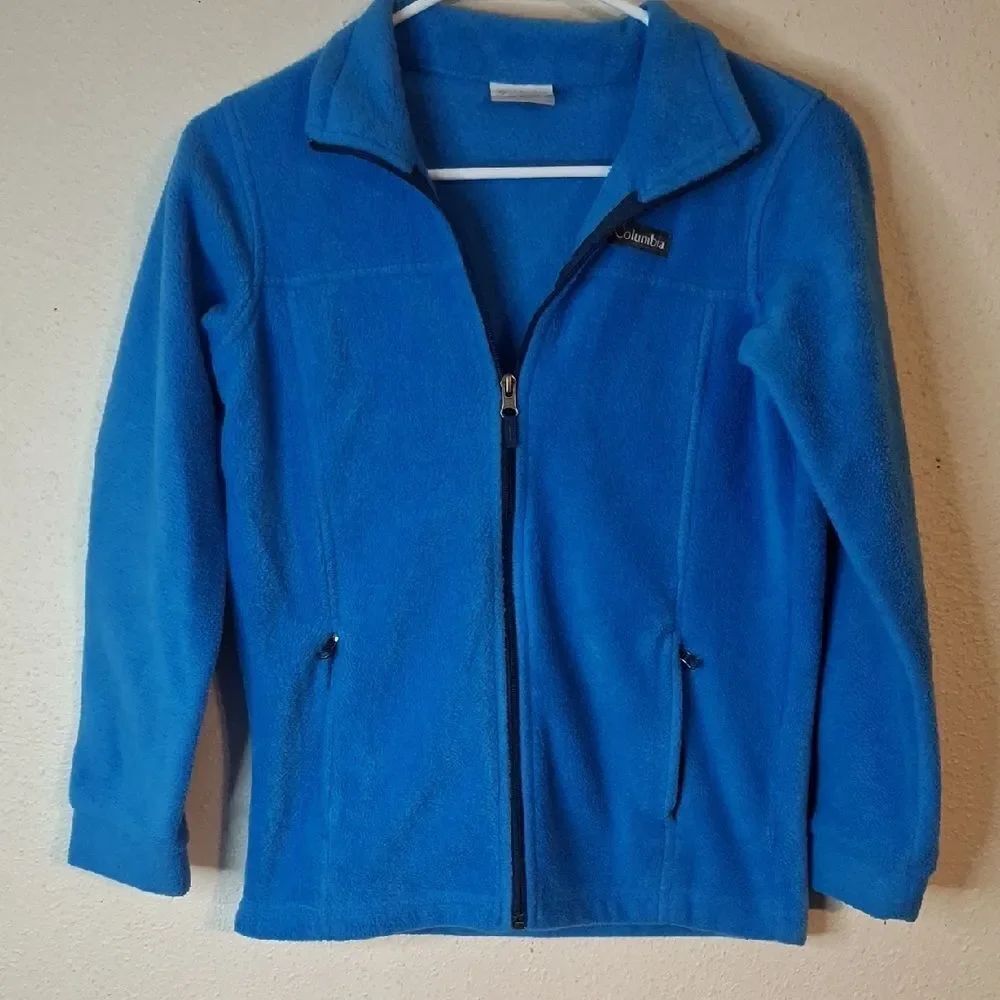 Columbia Blue Fleece Jacket Full Zip size medium